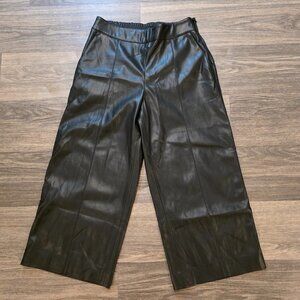 Bohme Wide Leg Vegan Leather Culottes Minimalist Old Money Edgy Modern Sz L